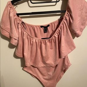 Pink flowy blouse bodysuit